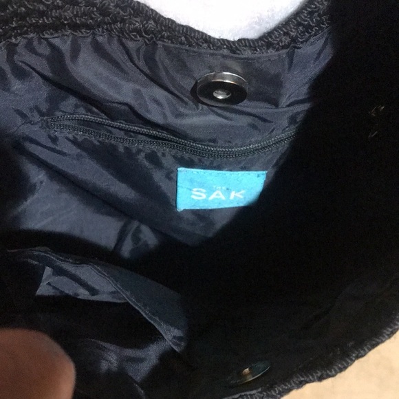 THE SAK- Black Woven 5 Pocket Shoulder Bag - Picture 8 of 14